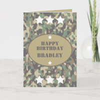Army Solder Camo Camouflage Print Birthday