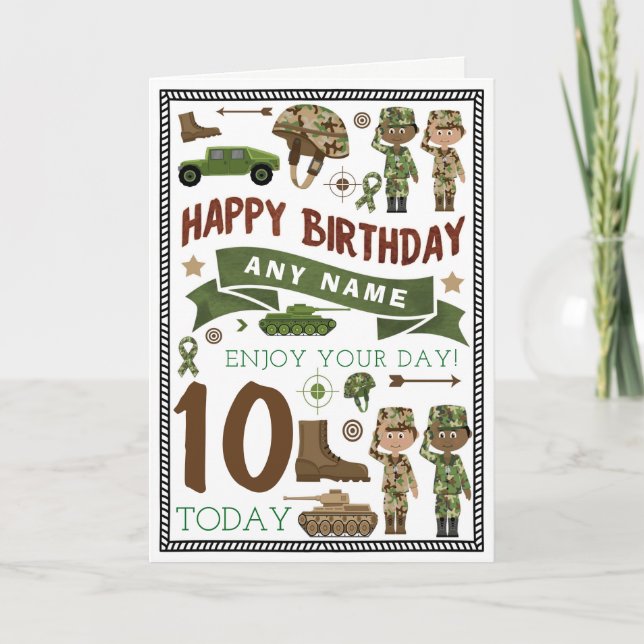 Army Soldier Personalised Birthday Card (Front)