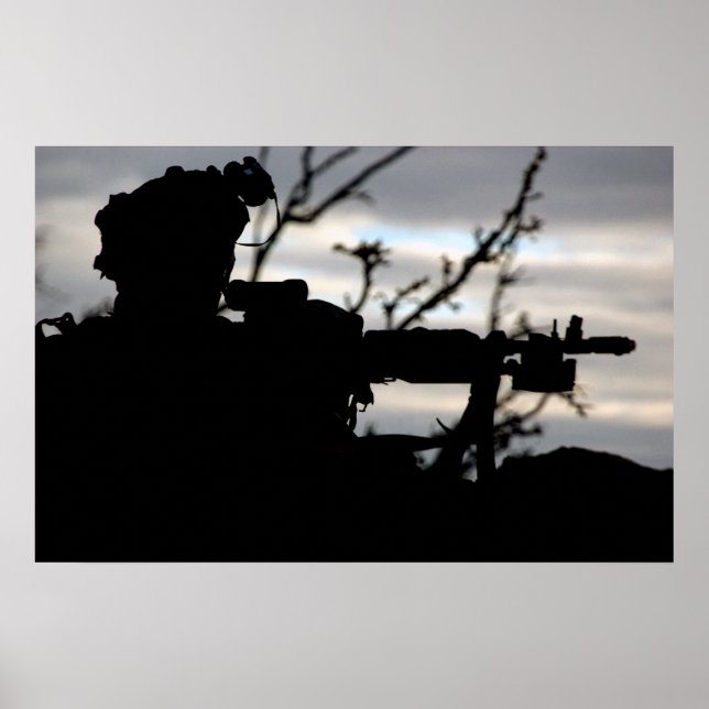 Army Soldier Silhouette Poster (Front)