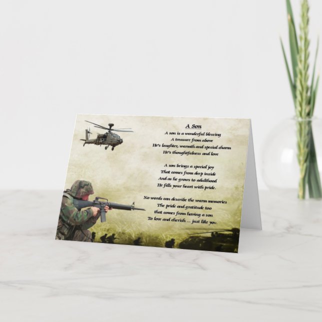 Army Soldier - Son Poem Card (Front)