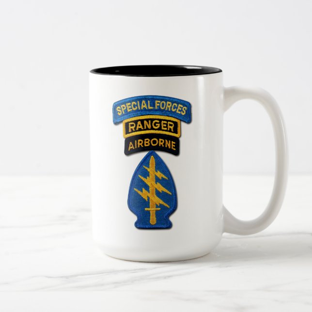 Army Special Forces Green Berets Rangers Vets Two-Tone Coffee Mug (Right)