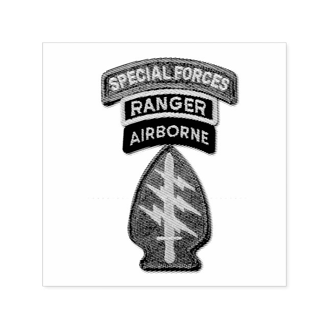 Army Special Forces Green Berets SF SFG SOF Patch Self-inking Stamp (Design)