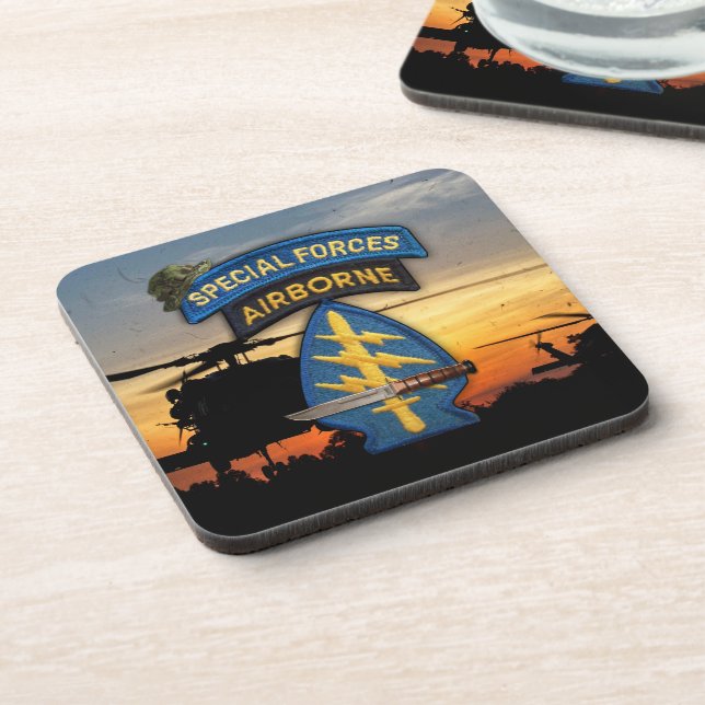 army special forces green berets sf sof sfg coaster (Left Side)