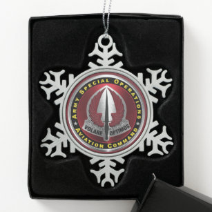 Army Special Operations Aviation Command  Snowflake Pewter Christmas Ornament