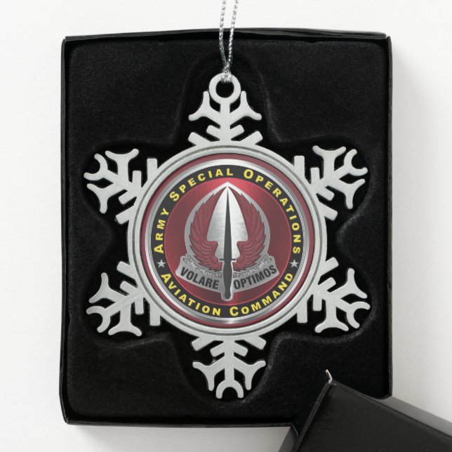 Army Special Operations Aviation Command  Snowflake Pewter Christmas Ornament (Box)