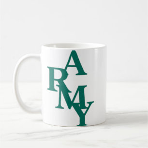 Army Stacked Bold Typography Minimal Design Coffee Mug