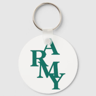Army Stacked Bold Typography Minimal Design Keychain