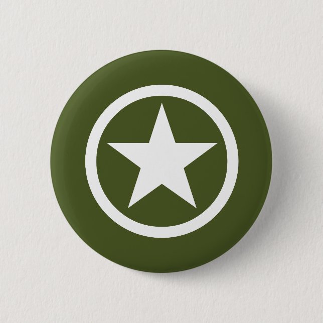 Army Star 2 Inch Round Button (Front)