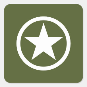 Army Star Square Sticker