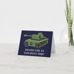 Army Tank Birthday Party Thank You Card