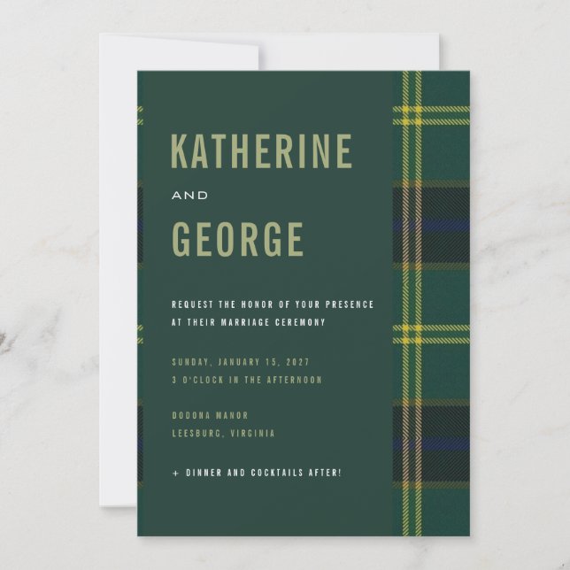 Army Tartan Invitation (Front)