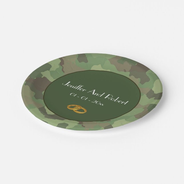 Army themed wedding paper plates (Angled)