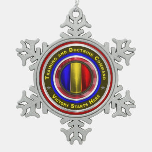 Army Training and Doctrine Command Keepsake Snowflake Pewter Christmas Ornament