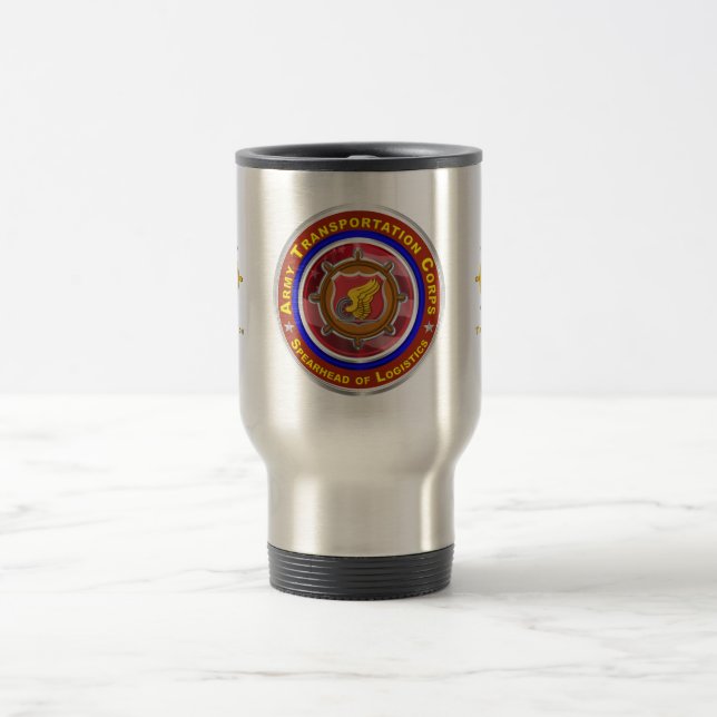 Army Transportation Corps “Spearhead of Logistics” Travel Mug (Center)
