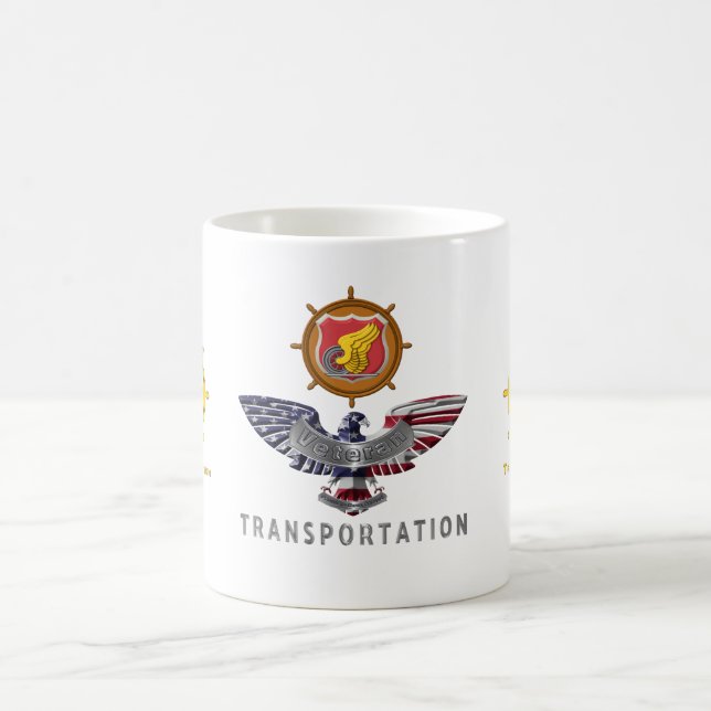Army Transportation Corps Veteran Customized Eagle Coffee Mug (Center)