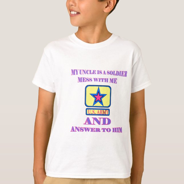 ARMY UNCLE PINK AND BLUE T-Shirt (Front)