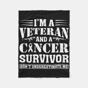 Army Veteran Cancer Survivor World Cancer Day  Fleece Blanket