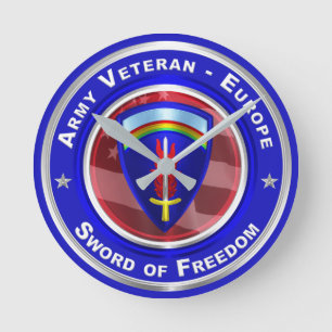 Army Veteran-Europe Keepsake Wall Clock