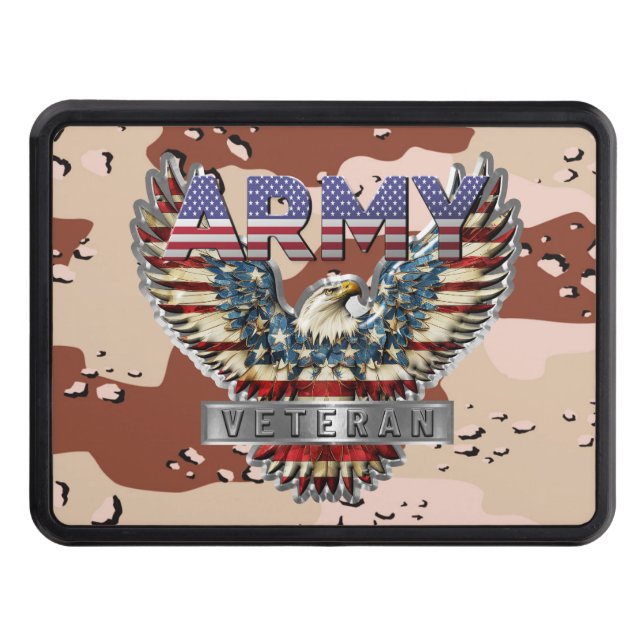 Army Veteran Trailer Hitch Cover (Front)