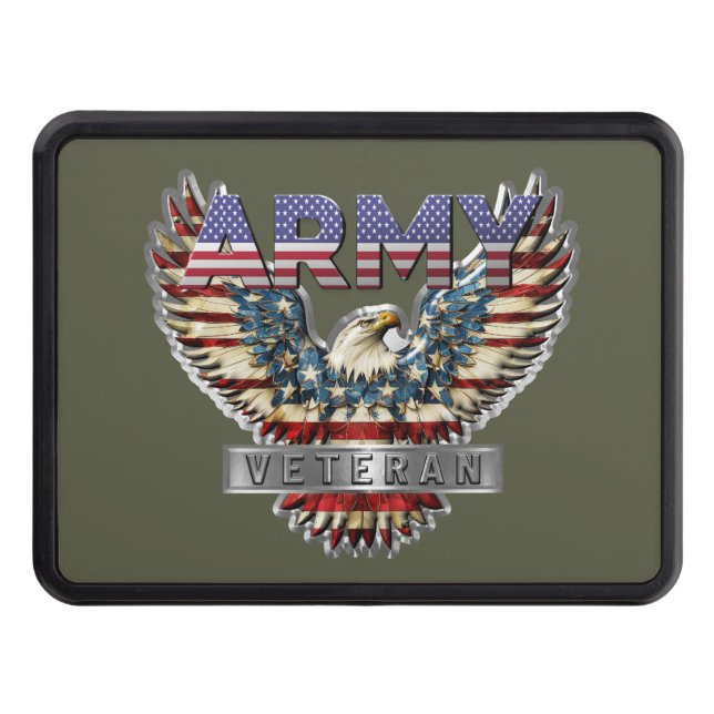 Army Veteran Trailer Hitch Cover (Front)