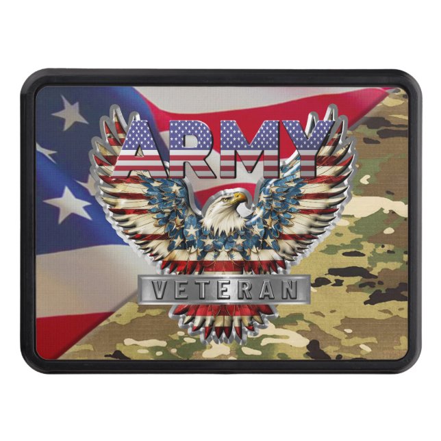 Army Veteran  Trailer Hitch Cover (Front)