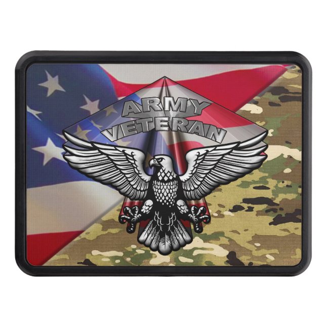 Army Veteran Trailer Hitch Cover (Front)