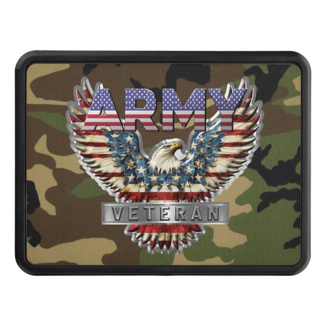 Army Veteran Trailer Hitch Cover (Front)