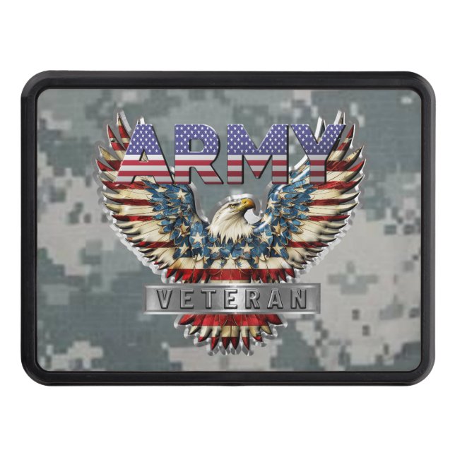 Army Veteran Trailer Hitch Cover (Front)