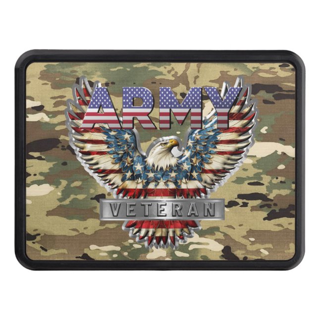 Army Veteran Trailer Hitch Cover (Front)