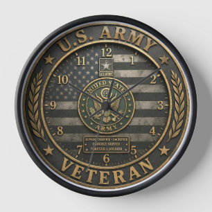Army Veteran Tribute Clock