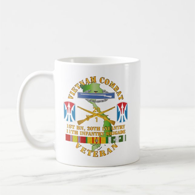Army - Vietnam Combat Vet - CIB w 1st Bn Coffee Mug (Left)