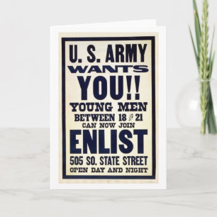 Army wants you!! card