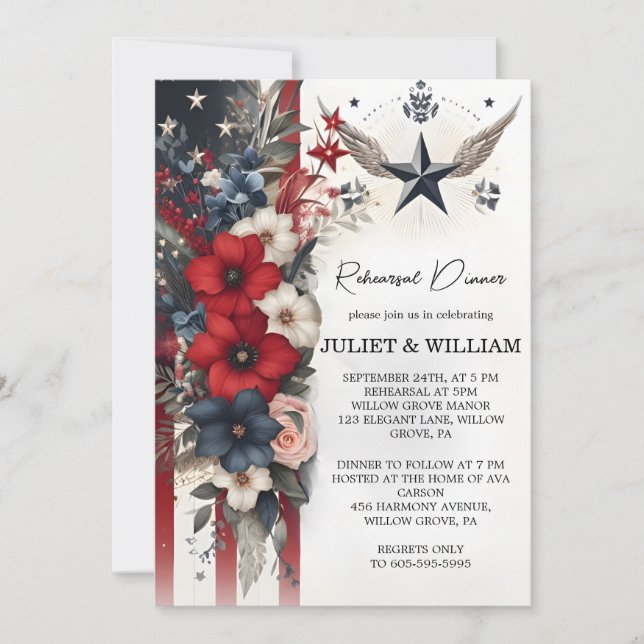 Army War Marine Tactical Military Rehearsal Dinner Invitation (Front)