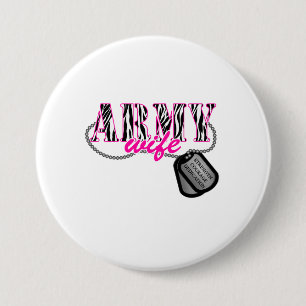 Army Wife 3 Inch Round Button