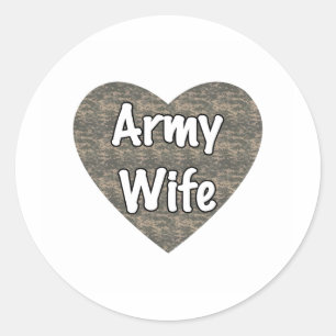 Army Wife ACU Heart Classic Round Sticker