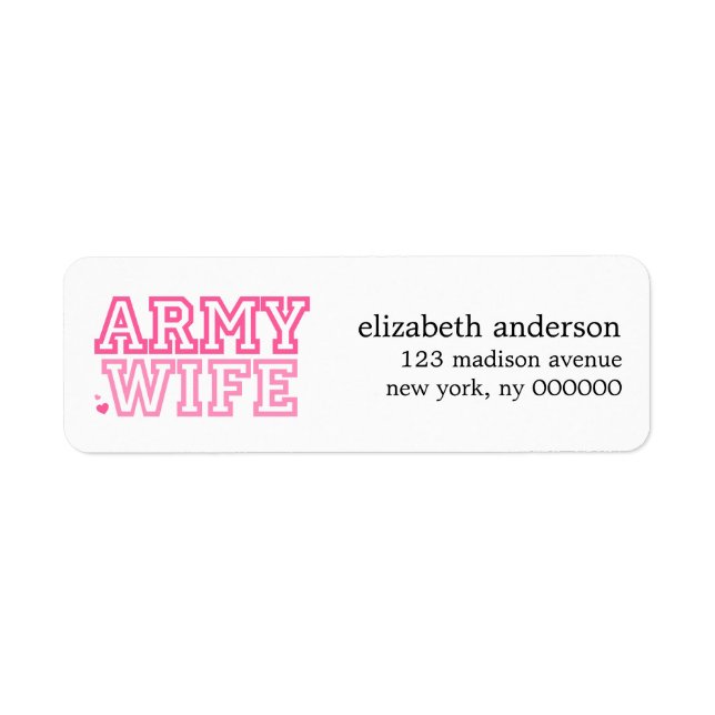 Army Wife Address Labels (Front)