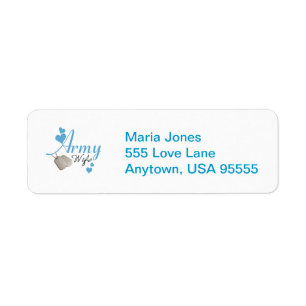 Army Wife (blue) Return Address Label