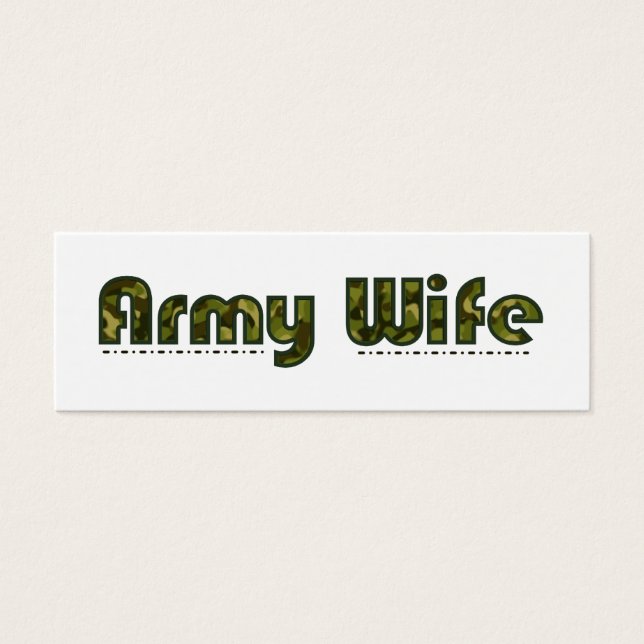Army wife camouflage bookmark (Front)