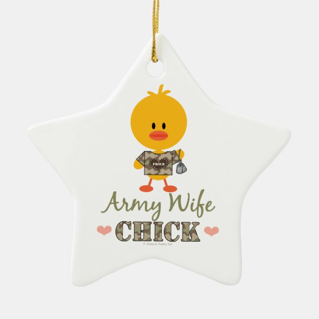 Army Wife Chick Star Ornament (Front)