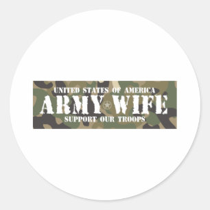Army-Wife Classic Round Sticker