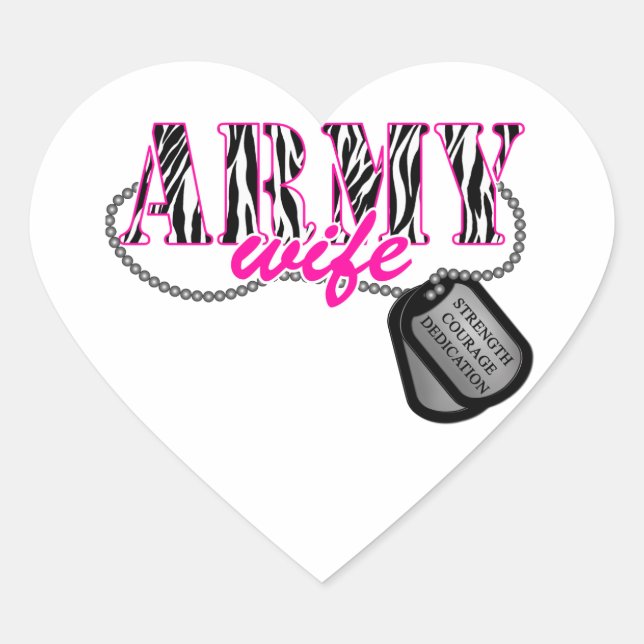 Army Wife Heart Sticker (Front)