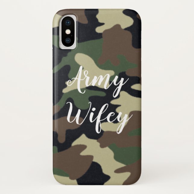 Army Wifey Green Camo iPhone Case (Back)