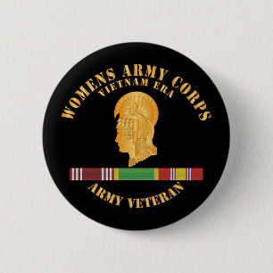 Army - Womens Army Corps Vietnam Era - w GCMDL-NDS 2 Inch Round Button