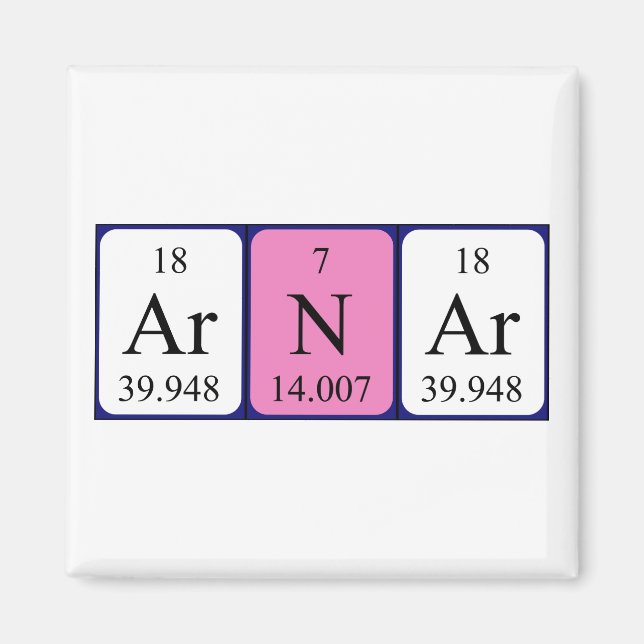 Arnar periodic table name magnet (Front)