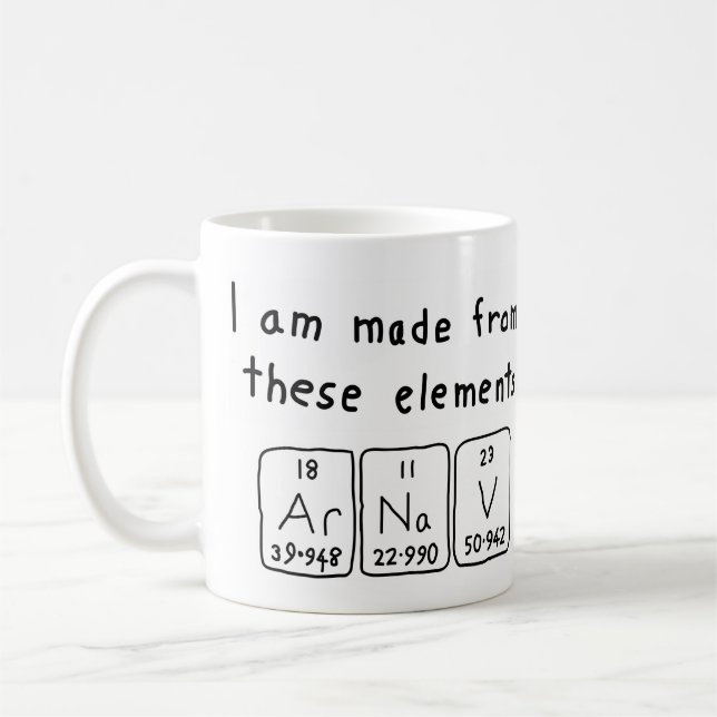 Arnav tasse de nom de table périodique (Gauche)