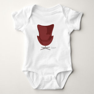 Arne Jacobsen Egg Chair Baby Bodysuit