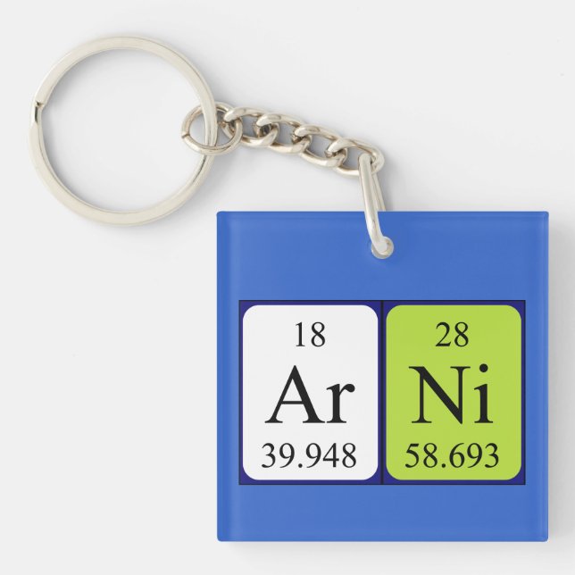 Arni periodic table name keyring (Front)