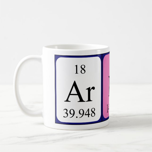 Arni, tasse de nom de table périodique (Gauche)