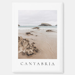 Arnia beach in Spain, neutral aesthetic beach Magnet