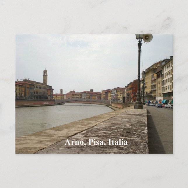 Arno, Pisa, Italia Postcard (Front)